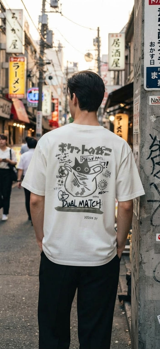 T-shirt blanc Dual Match, vue de dos