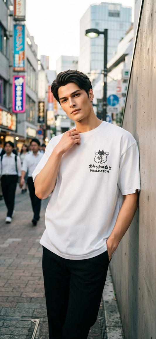 T-shirt blanc Dual Match, vue de face