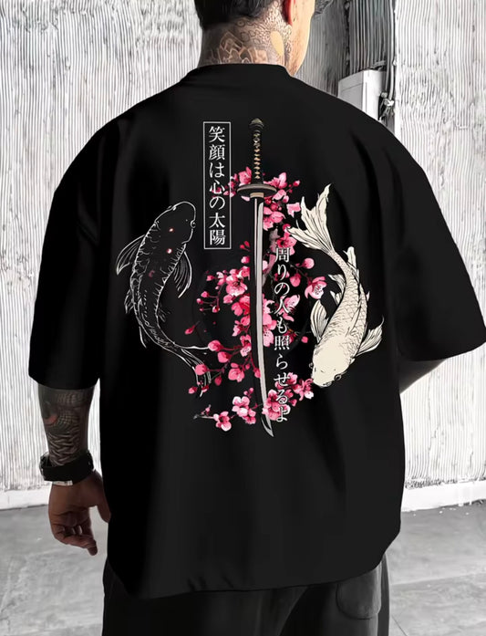 T-shirt Sakura noir, vue de dos