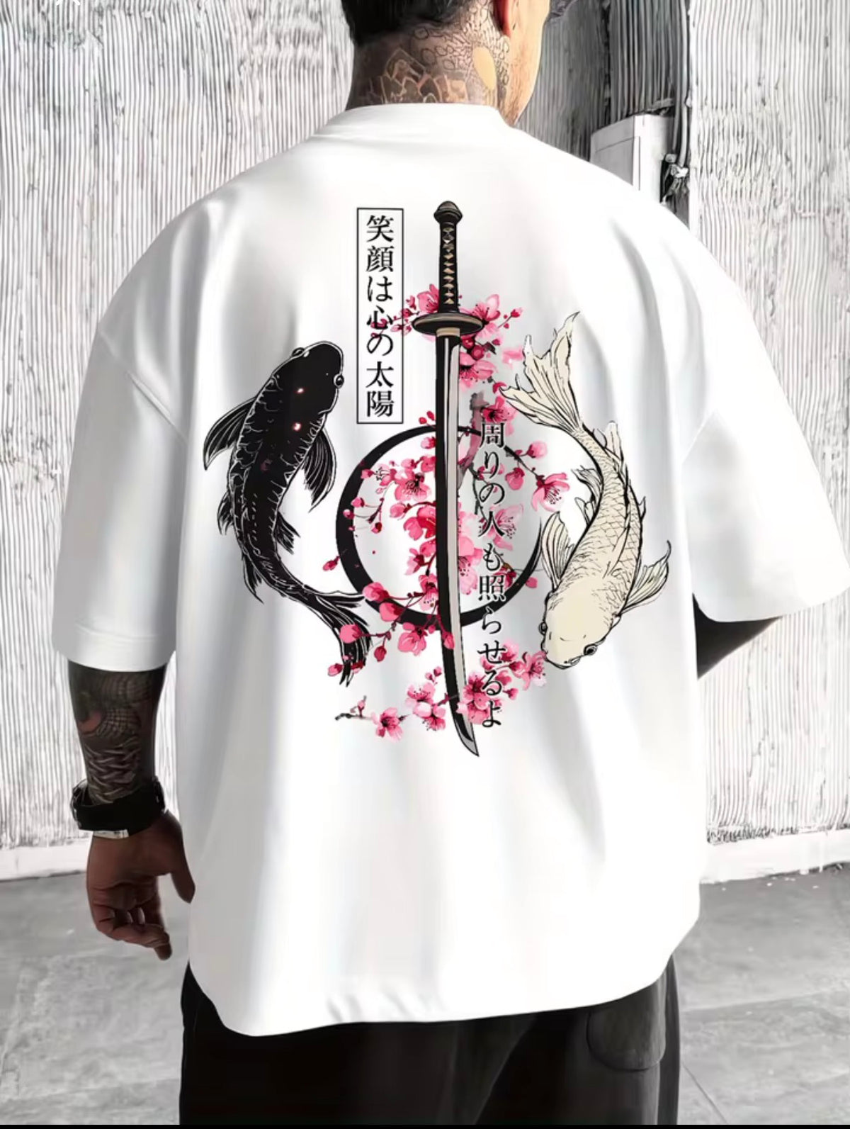 T-shirt Sakura blanc, vue de dos